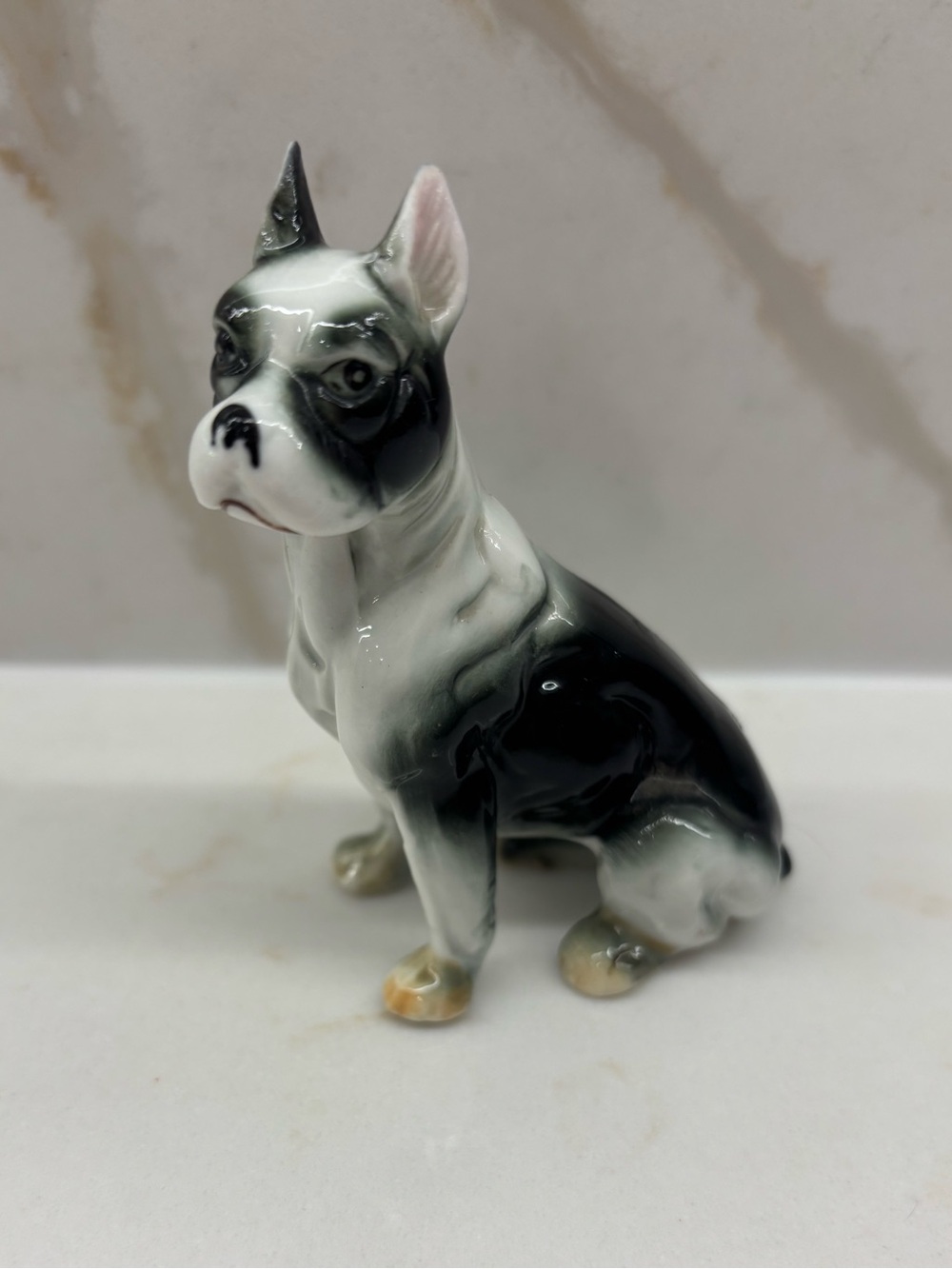 Vintage Collectible Bone China Staffordshire Boston Terrier Boxer Figure